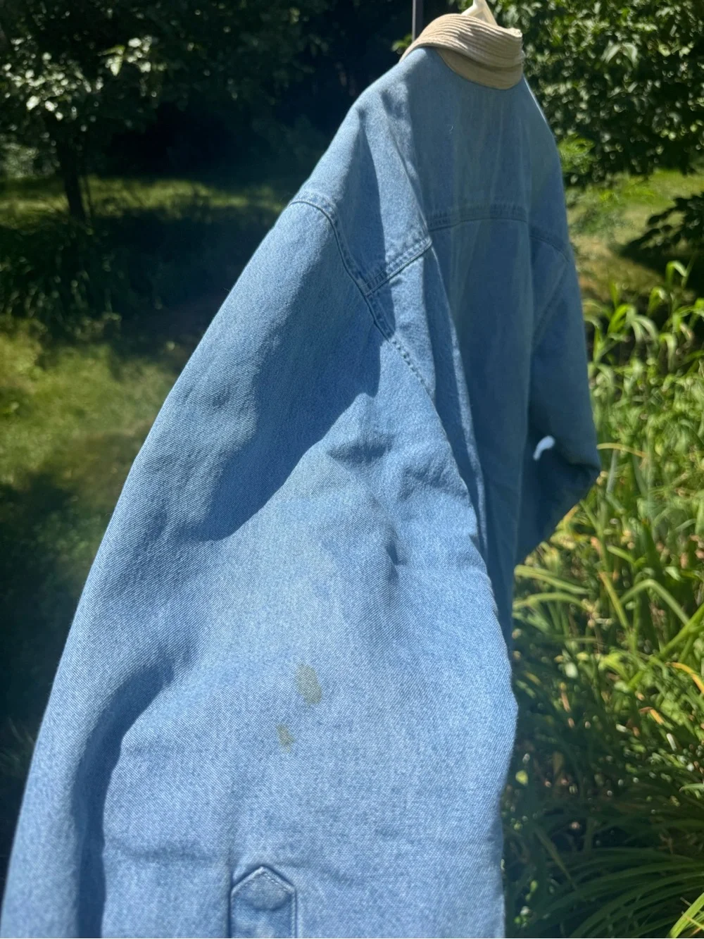 Wolverine Light Blue Denim Jacket with Tan Corduroy Collar